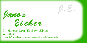 janos eicher business card