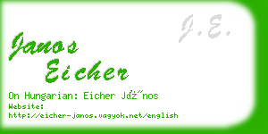 janos eicher business card